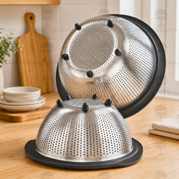 Gastro 23 cm Siyah Ayaklı 18/10 Paslanmaz Çelik Süzgeç (SUZ-07)