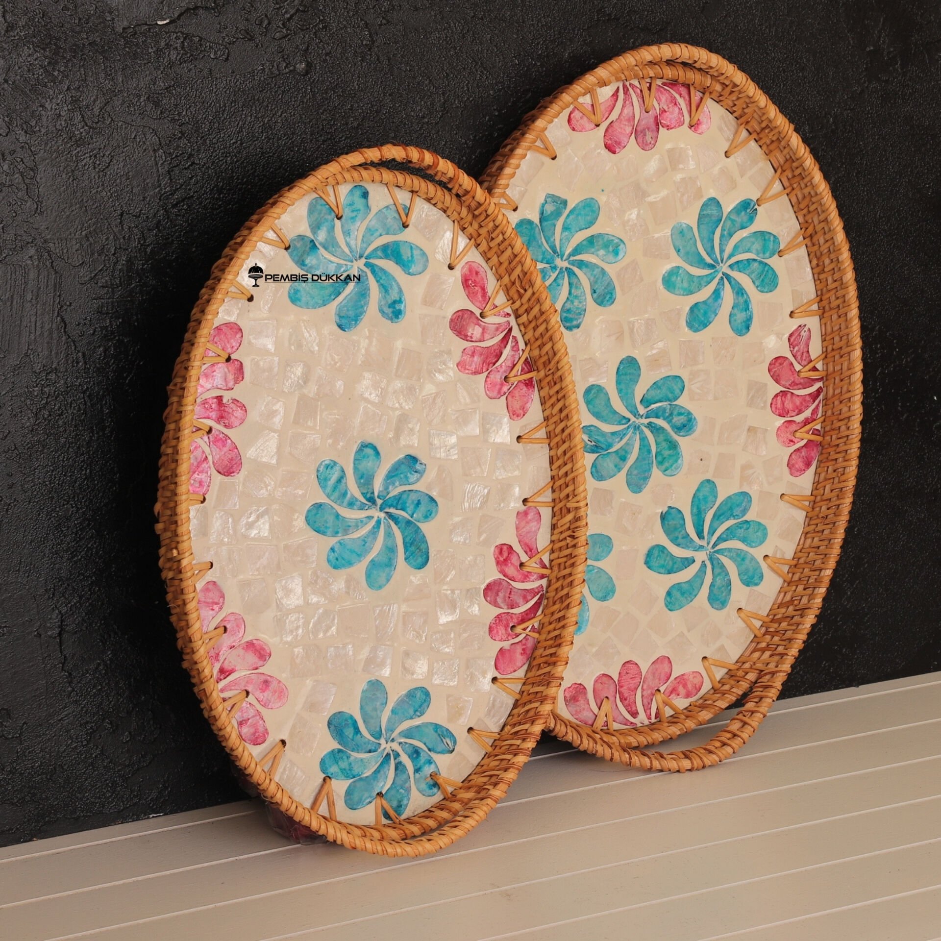 2Lİ SEDEFLİ OVAL TEPSİ (1474-1475) NO 2