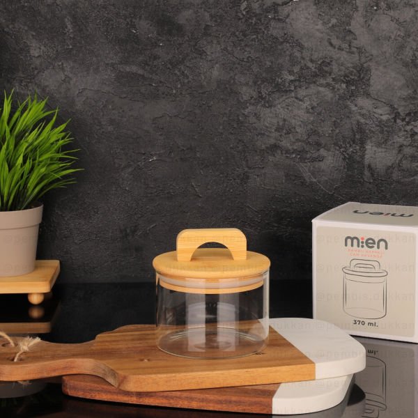 HAVANA 370ML BAMBU KAPAKLI KAVANOZ & KAHVALTILIK (BOR025)