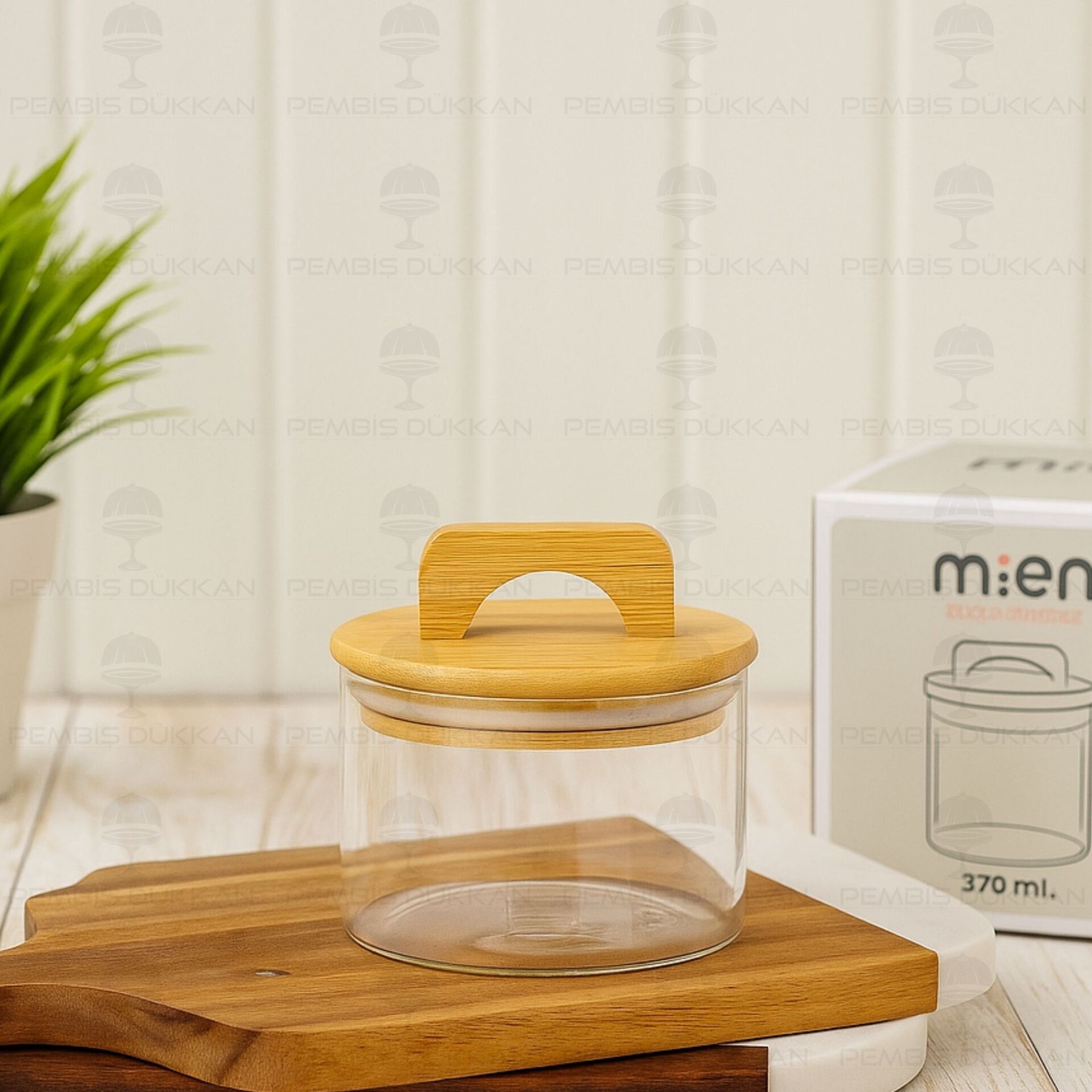 HAVANA 370ML BAMBU KAPAKLI KAVANOZ & KAHVALTILIK (BOR025)