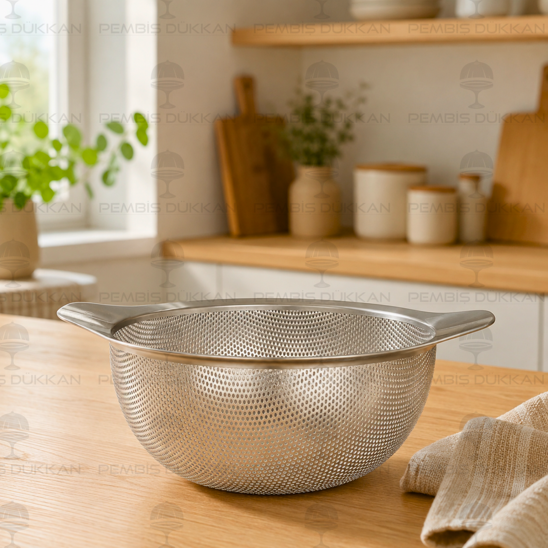 Gastro Kulplu 22 cm 18/10 Paslanmaz Çelik Süzgeç (SUZ-02)