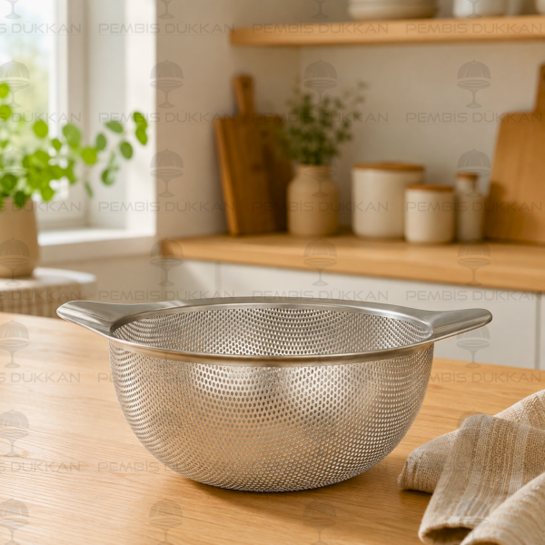 Gastro Kulplu 22 cm 18/10 Paslanmaz Çelik Süzgeç (SUZ-02)