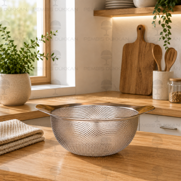 Gastro Kulplu 18 cm 18/10 Paslanmaz Çelik Süzgeç (SUZ-01)