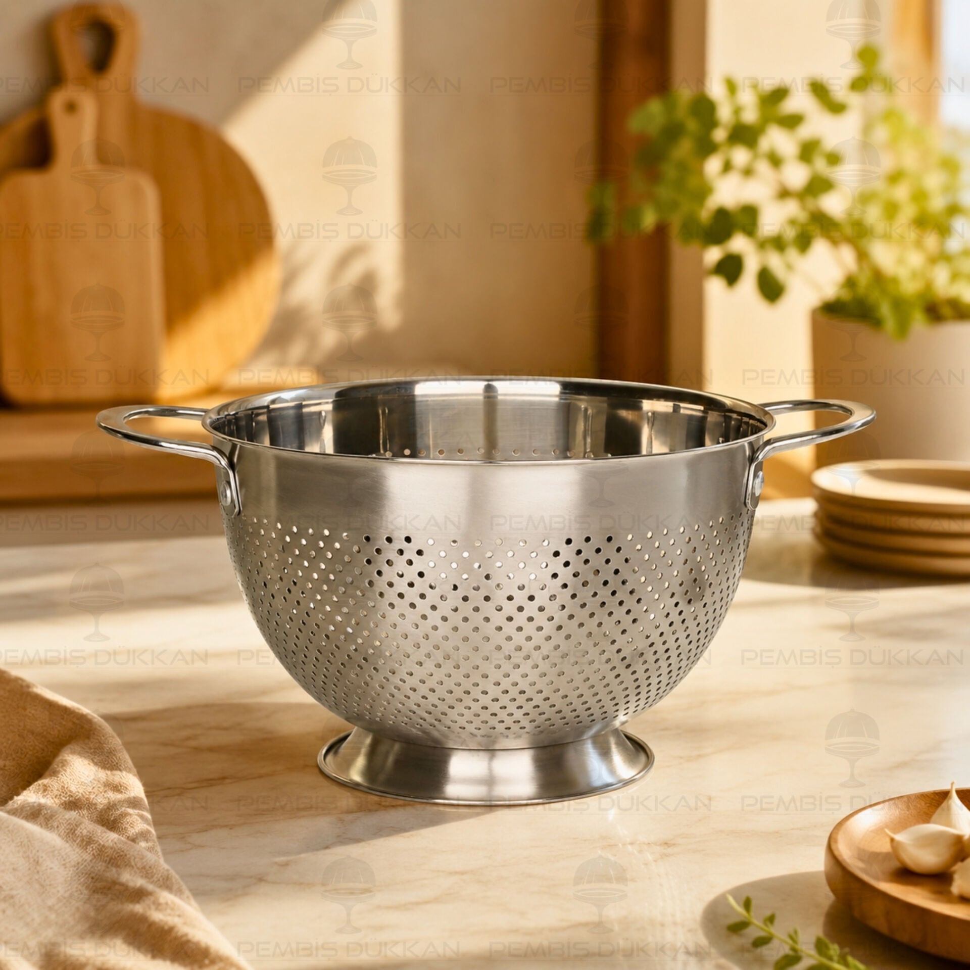 Gastro 22 cm Ayaklı 18/10 Paslanmaz Çelik Süzgeç (Cha-03)