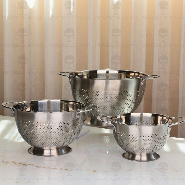 Gastro 22 cm Ayaklı 18/10 Paslanmaz Çelik Süzgeç (Cha-03)