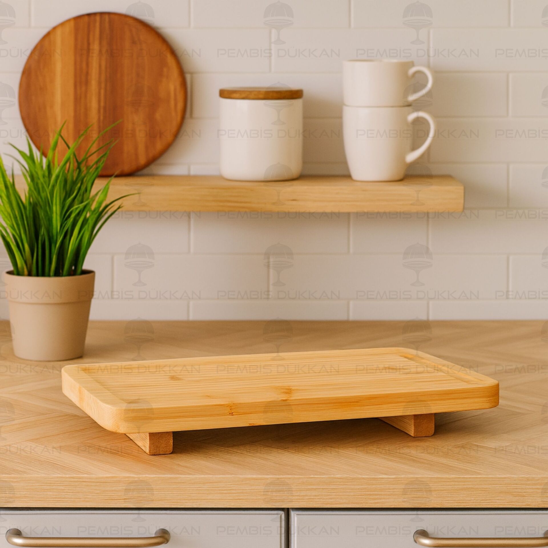 BAMBU DİKDÖRTGEN AYAKLI YAĞDANLIK ALTLIĞI (8B31)