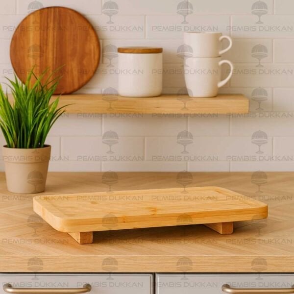 MN DİKDÖRTGEN AYAKLI BAMBU SUNUMLUK & YAĞDANLIK ALTLIĞI (8B31)