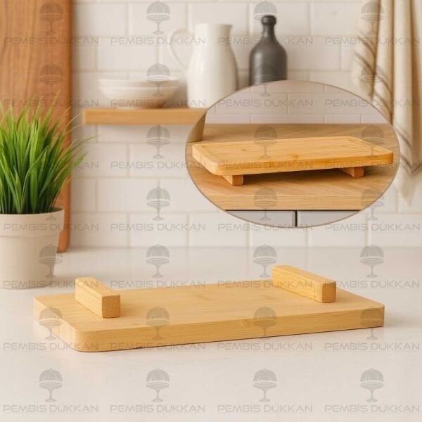 MN DİKDÖRTGEN AYAKLI BAMBU SUNUMLUK & YAĞDANLIK ALTLIĞI (8B31)