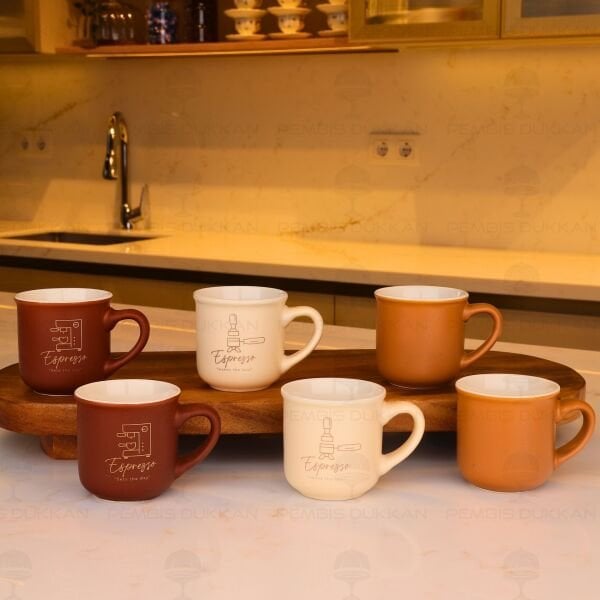 6lı Porselen Espresso Fincanı