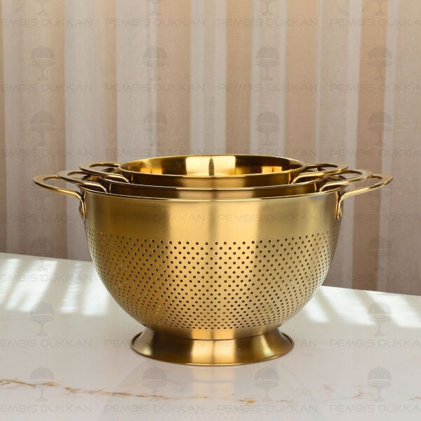 Gastro Gold 26 cm Ayaklı 18/10 Paslanmaz Çelik Süzgeç (Cha-08)