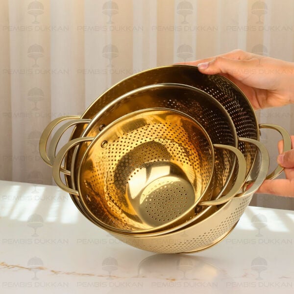 Gastro Gold 26 cm Ayaklı 18/10 Paslanmaz Çelik Süzgeç (Cha-08)