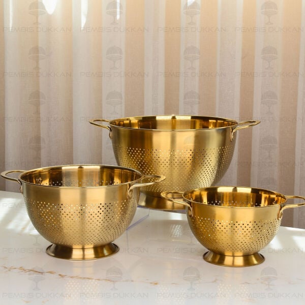 Gastro Gold 26 cm Ayaklı 18/10 Paslanmaz Çelik Süzgeç (Cha-08)