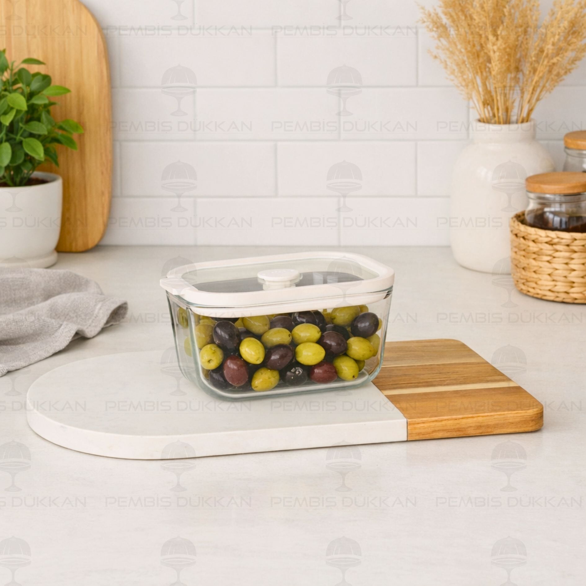 KREM 470ML SİLİKON VAKUMLU, CAM SAKLAMA KABI (3H01W)