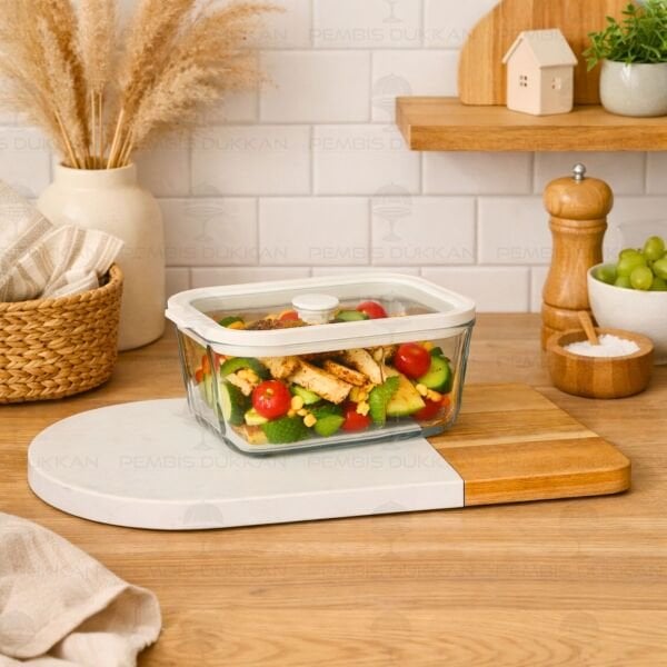 KREM 800ML SİLİKON VAKUMLU, CAM SAKLAMA KABI (3H02W)