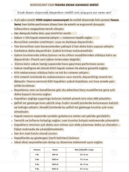 8Lİ GRİ TESORA, ERZAK KAVANOZ SETİ (2100ML-1650ML)