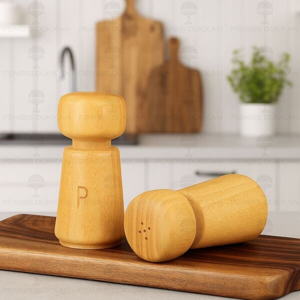 2Lİ BAMBU BOHEM TUZLUK & BİBERLİK (7B166-7B167)