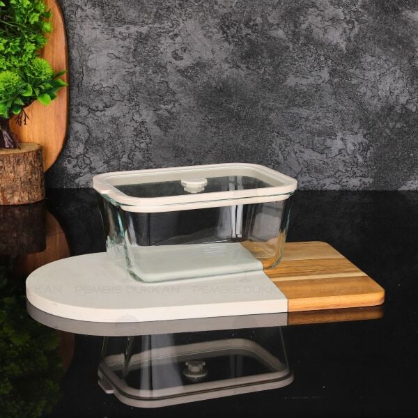 KREM 1380ML SİLİKON VAKUMLU, CAM SAKLAMA KABI (3H03W)