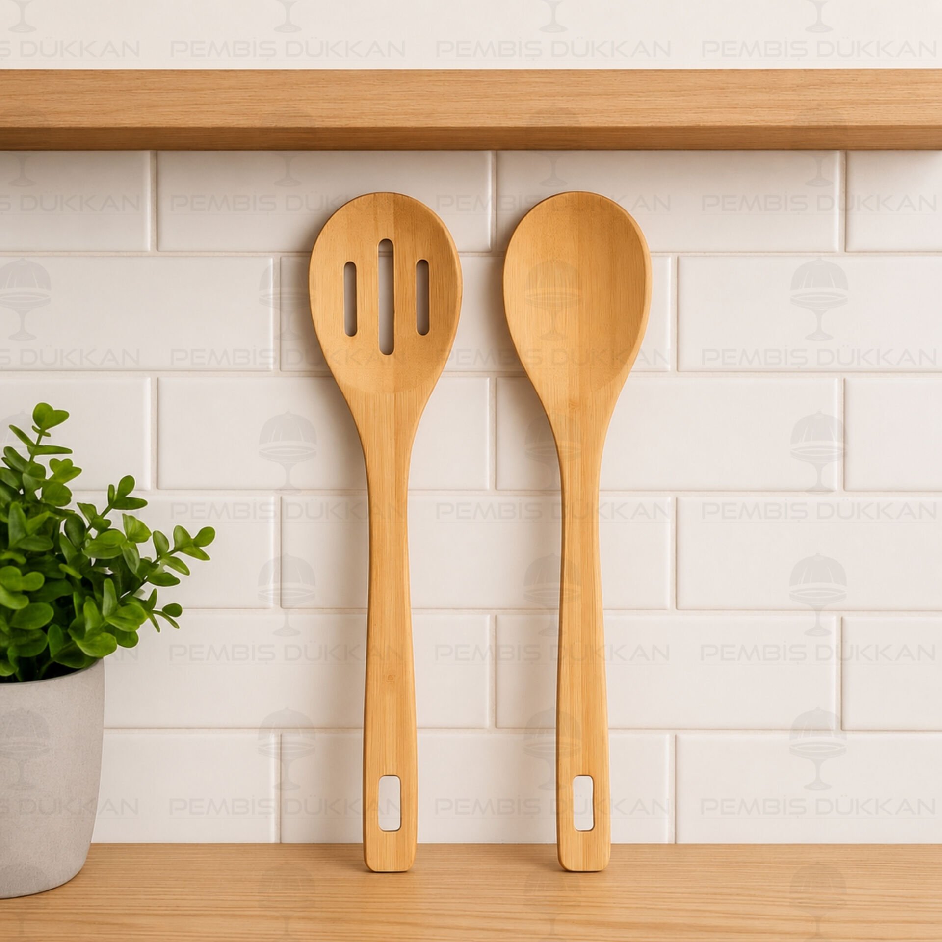 2Lİ BAMBU SERVİS KAŞIK SETİ (TH75835)