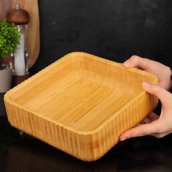 BAMBU KARE BÜYÜK SALATA - MEZE SERVİS & MEYVELİK KASE (7B172)