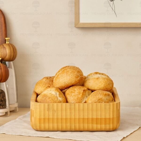 BAMBU KARE BÜYÜK SALATA - MEZE SERVİS & MEYVELİK KASE (7B172)