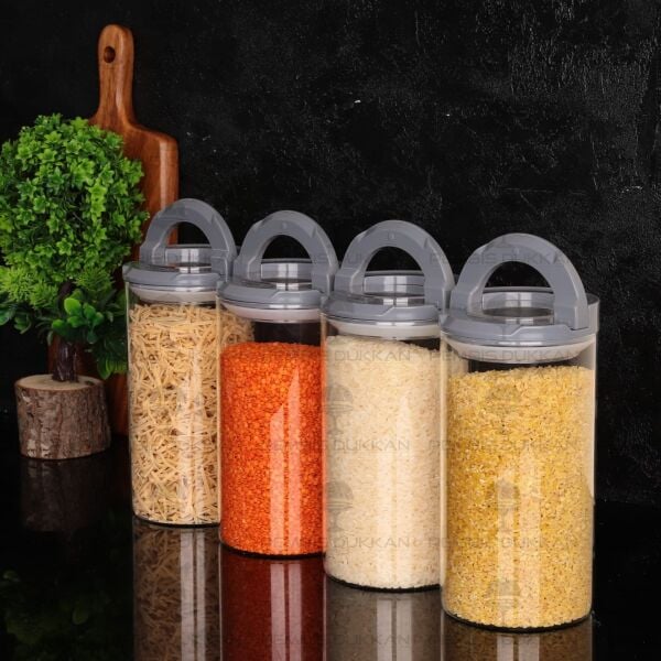 4LÜ GRİ TESORA 1650ML ERZAK KAVANOZ SETİ