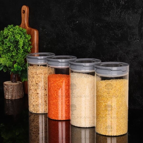 4LÜ GRİ TESORA 1650ML ERZAK KAVANOZ SETİ