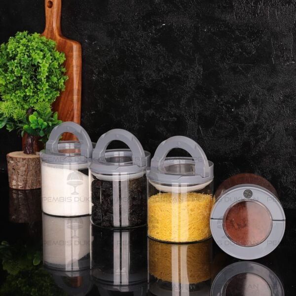 4LÜ GRİ TESORA, 850ML ERZAK KAVANOZ SETİ