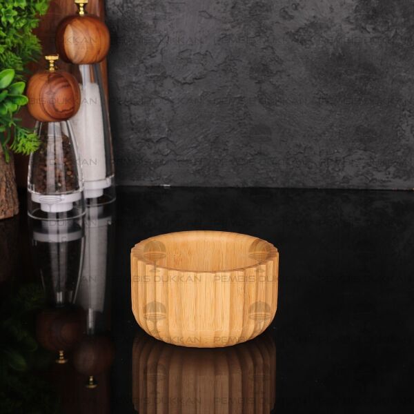 1 ADET BAMBU KENAR ÇİZGİLİ MİNİ KASE (7B00)