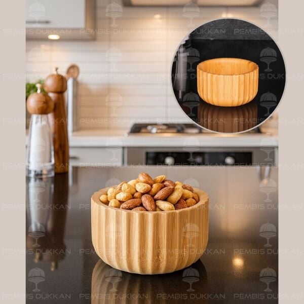 1 ADET BAMBU KENAR ÇİZGİLİ MİNİ KASE (7B00)