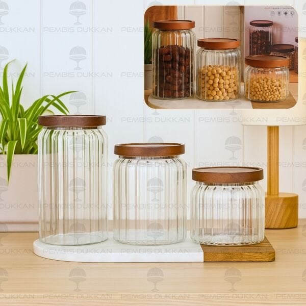 3LÜ MENNY TEZGAH ÜSTÜ KAVANOZ SET (073)