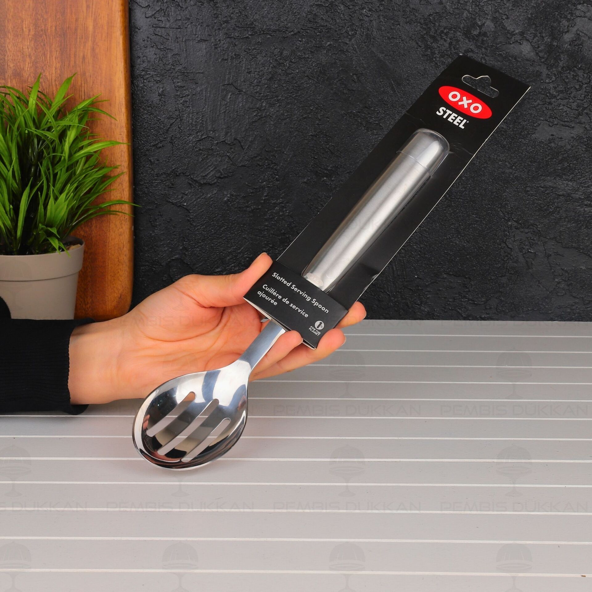 OXO Steel Delikli Kaşık Paslanmaz Çelik