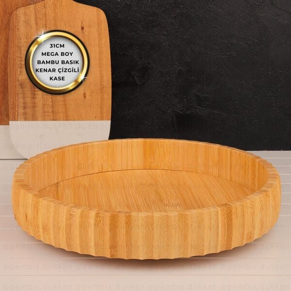 BAMBU ŞERİT KENARLI DUBBLE MEYVELİK SERVİS (867)