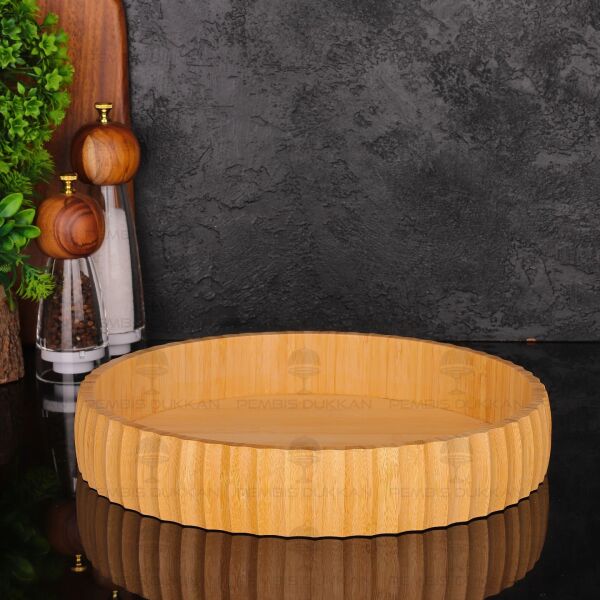 BAMBU ŞERİT KENARLI DUBBLE MEYVELİK SERVİS (867)