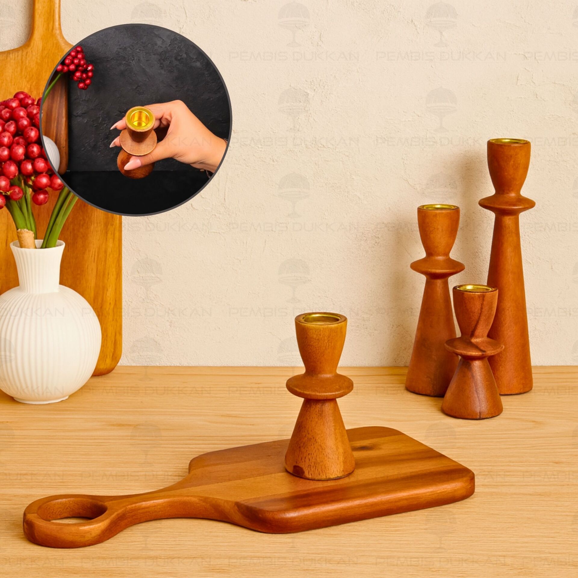 1 ADET AKASYA KÜÇÜK BOY ŞAMDAN  (7B240)