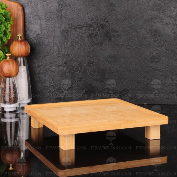 BAMBU 26CM KARE PEYNİR TABAĞI & SUNUM STAND (8B71)