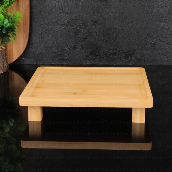 BAMBU 26CM KARE PEYNİR TABAĞI & SUNUM STAND (8B71)