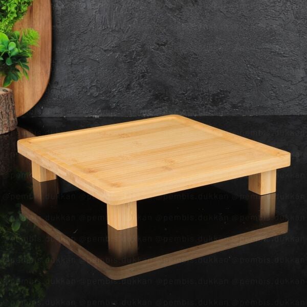 BAMBU 26CM KARE PEYNİR TABAĞI & SUNUM STAND (8B71)