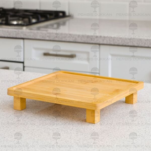 BAMBU 26CM KARE PEYNİR TABAĞI & SUNUM STAND (8B71)