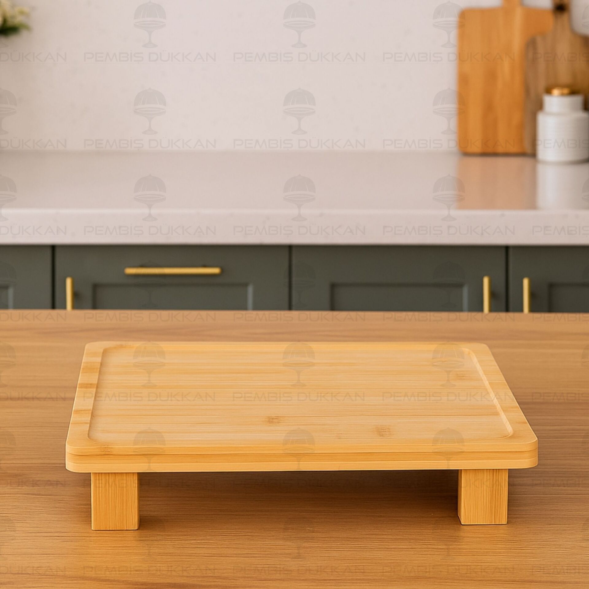 BAMBU 26CM KARE PEYNİR TABAĞI & SUNUM STAND (8B71)