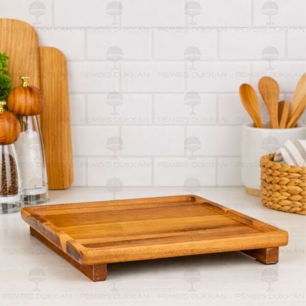 AKASYA 26CM KARE PEYNİR TABAĞI & SUNUM STAND (8B70)