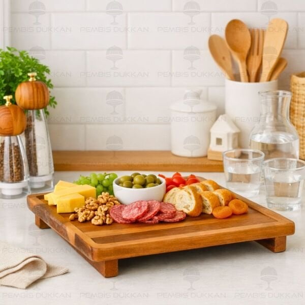 AKASYA 26CM KARE PEYNİR TABAĞI & SUNUM STAND (8B70)