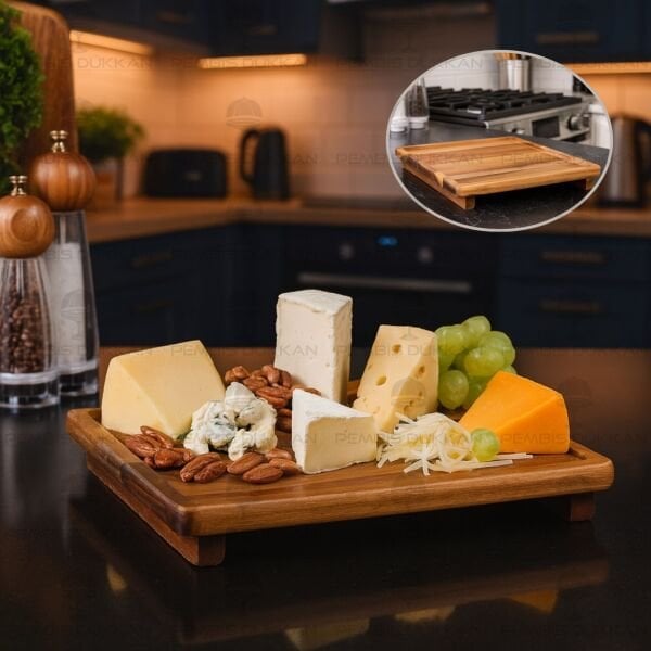 AKASYA 26CM KARE PEYNİR TABAĞI & SUNUM STAND (8B70)