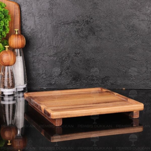 AKASYA 26CM KARE PEYNİR TABAĞI & SUNUM STAND (8B70)