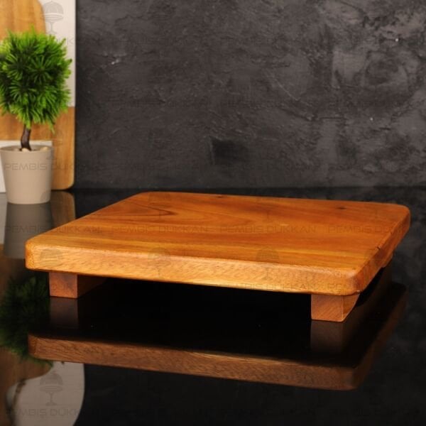 FİLİPİN AKASYASI 24CM KARE PEYNİR TABAĞI & SUNUM STAND (AKS139)