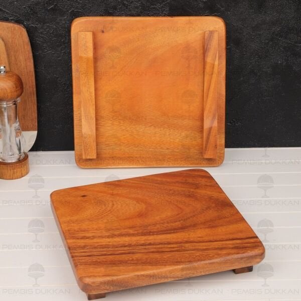 FİLİPİN AKASYASI 24CM KARE PEYNİR TABAĞI & SUNUM STAND (AKS139)