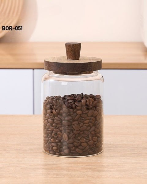 1 ADET AKASYA KAPAKLI BOROSİLİKAT CAM KAVANOZ 700 ML (BOR 051)