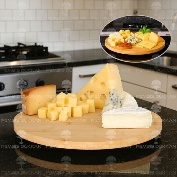 BAMBU 31CM DÖNER MEKANİZMALI PEYNİR TABAĞI (8B28)