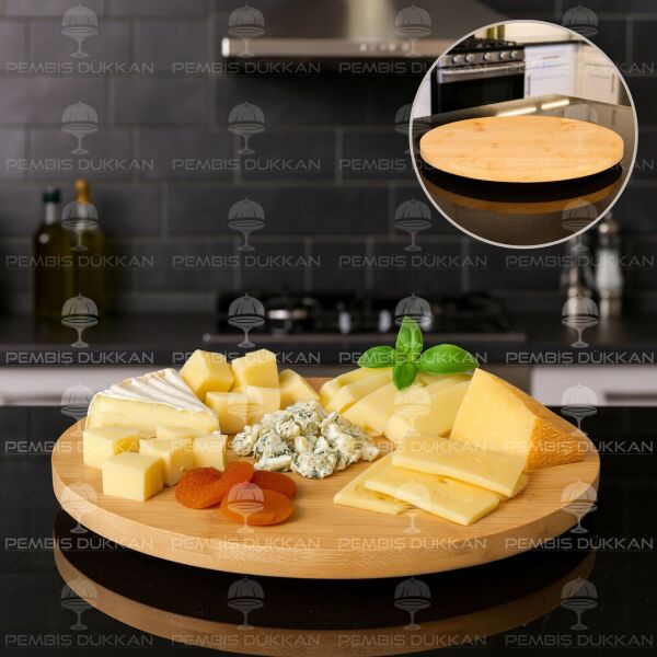 BAMBU 31CM DÖNER MEKANİZMALI PEYNİR TABAĞI (8B28)