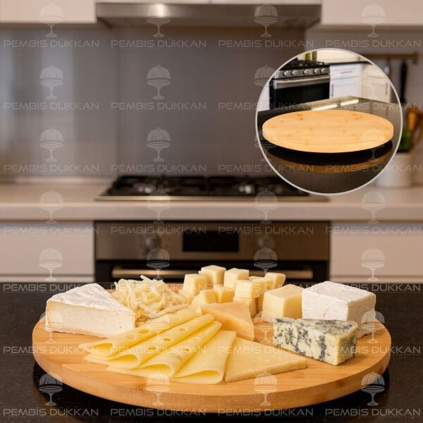 MN 31 CM DÖNER BAMBU PEYNİR TABAĞI (8B28)