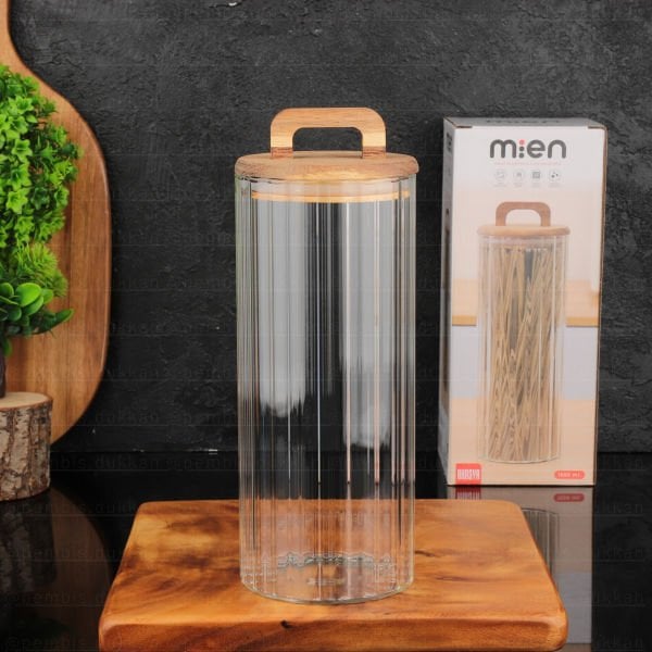 NOVA 1550ML AKASYA KAPAKLI, ÇİZGİLİ KAVANOZ (BOR069)